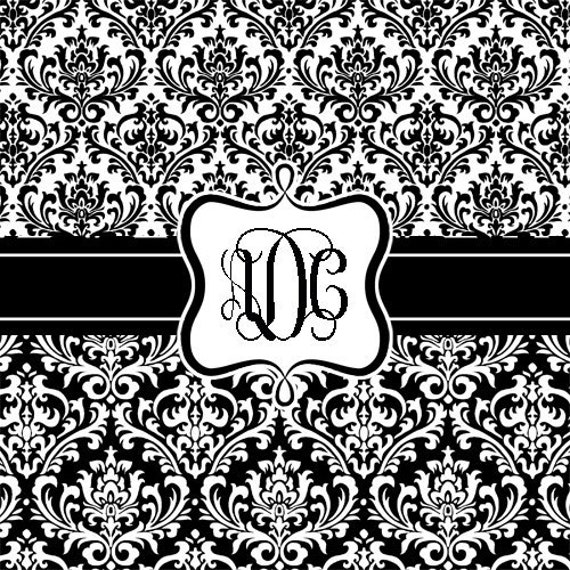 Damask black and white Personalized Shower Curtain Custom