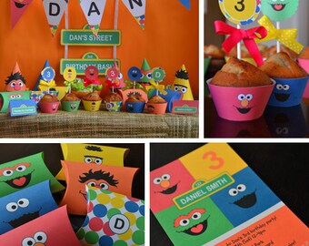 Sesame Street Birthday Printables, Sesame Street Party Supplies, Sesame Steet Favors, Sesame Street Decor, Elmo Birthday Banner, Gift Tags