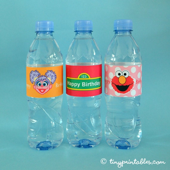 Elmo and Abby DIY Water Bottle Labels: 4 Printable Designs