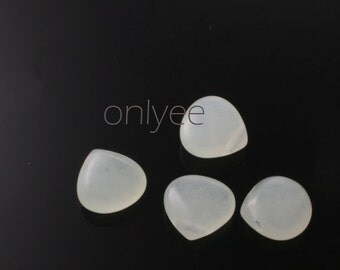 6pcs-11mmX11mm Candy Jade puffy Teardrop 7Colors-Pale Green (L121-C)