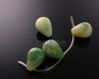 4pcs-18mmX13mm Candy Jade soomth Teardrops in multicolor-Green( L127)