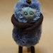 Posable Furry Plush Purple Horned Creature