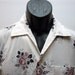 Vintage Men's White Shirt with Red Roses Retro Disco 1970s Collar Size Small