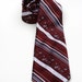 Vintage Maroon and White Striped Floral Men's Necktie