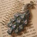 Peacock sparkle color rhinestones crystals wedding bridal hair comb