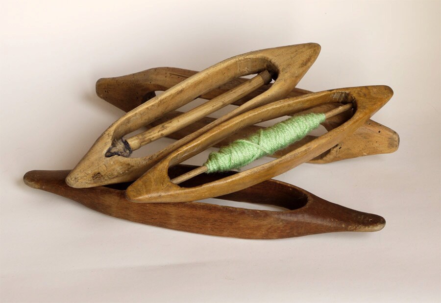 Shuttles loom weaving set of 4 vintage shuttle