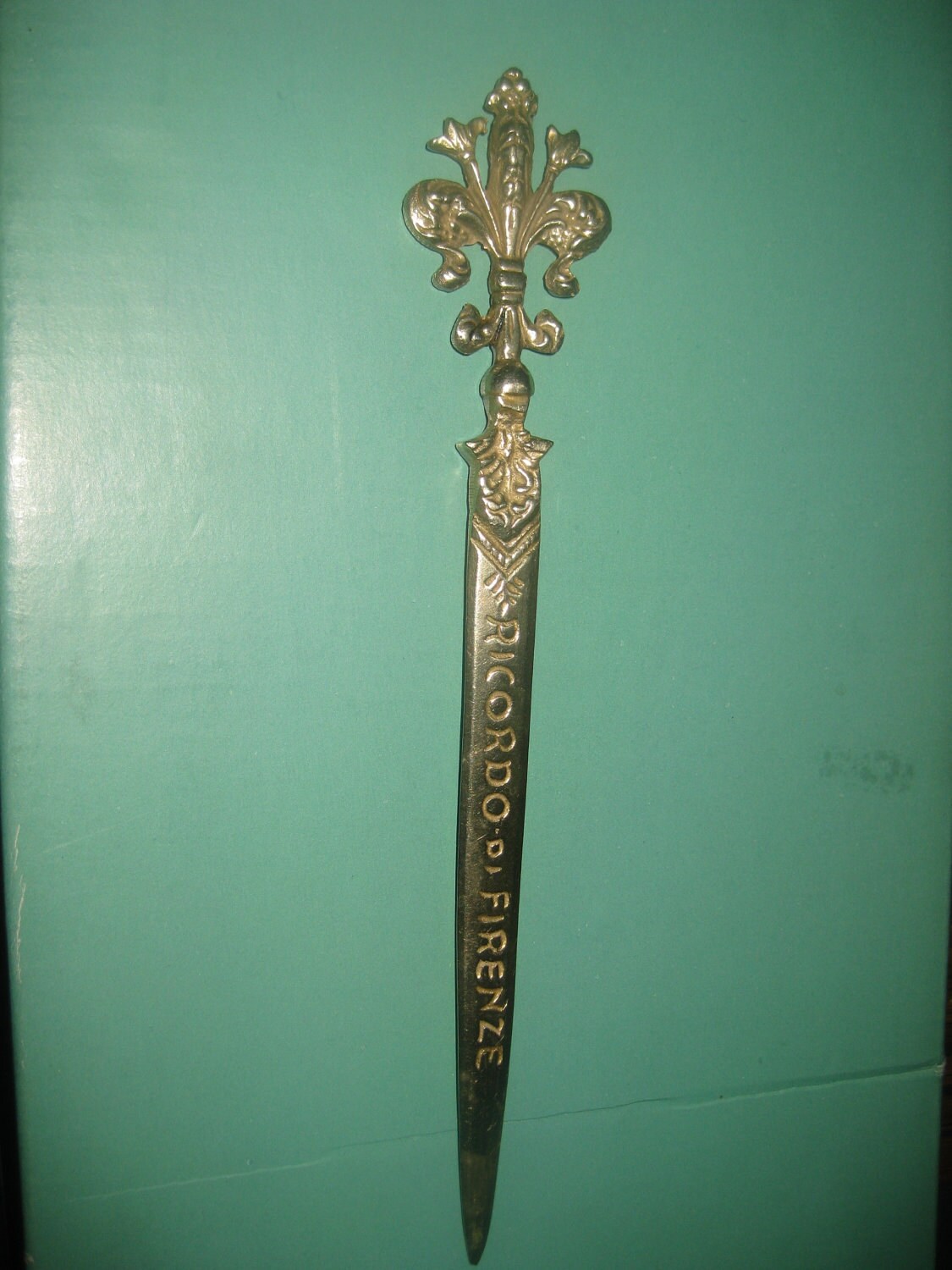 Vintage Handmade Brass Letter Opener RICORDO DI FIRENZEItaly