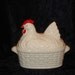 Vintage, 1950s, Country Kitchen, Red and White, Nesting Hen, Covered, Casserole, Tureen