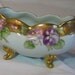 Hand Painted Antique Nippon Morimura Noritaki Footed Ferner Vase Purple Violets Gold Mark 47