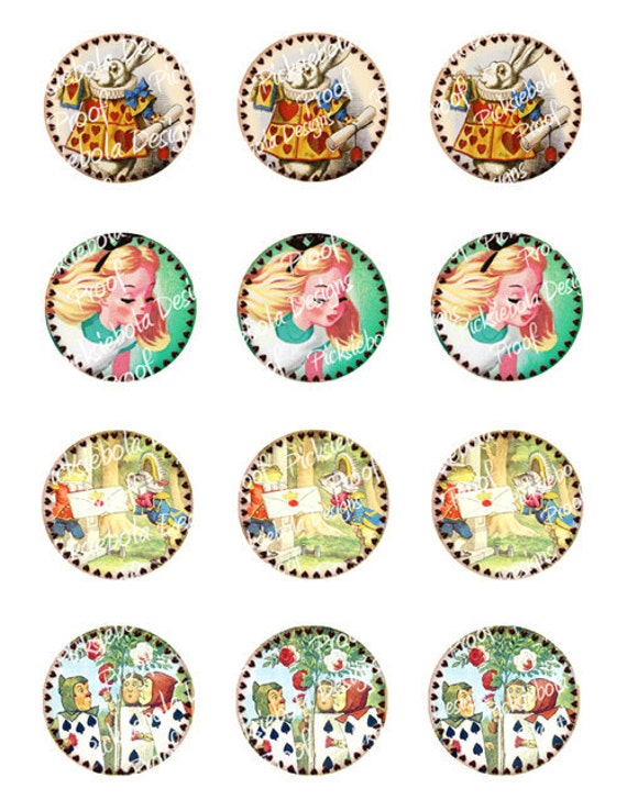 Items similar to SALE Alice In Wonderland Cupcake Toppers For All