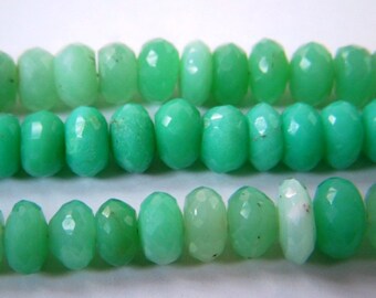 chrysoprase Rondelle Micro Faceted Beads, 5 to 7 mm