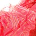 Red Scarf, Red Sari Scarf, Red Chiffon Scarf, Embroidered Scarf