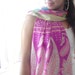 Paisley Scarf, Pink Scarf, Silk Scarf, Silk Sari Scarf, Peacock Scarf, Silk Sarong