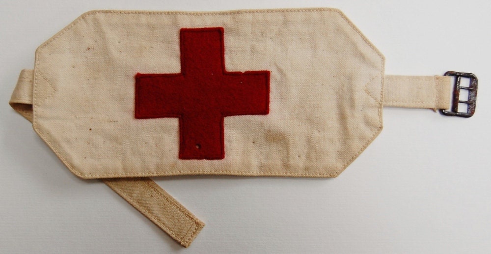 Vintage Red Cross Medic Nurse Armband Authentic WW2 Canvas