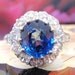 DECEMBER PAYMENT Stunning Genuine 2.75 cts Royal Blue Sapphire & Old European Diamond Cluster Ring. Timeless Vintage styling at its best.