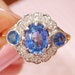 APRIL PAYMENT for MICHAEL Genuine Ceylon Sapphires and Diamonds. Engagement Ring. An Elegant and Rich Vintage Combination.