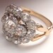 Old European Cushion Cut Diamond Cluster Ring. Drop Dead Gorgeous Vintage Engagement Ring.