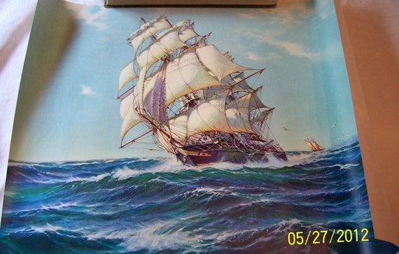 Vintage Art Print Of Sailing Ship-Artist Is R. MacGregor