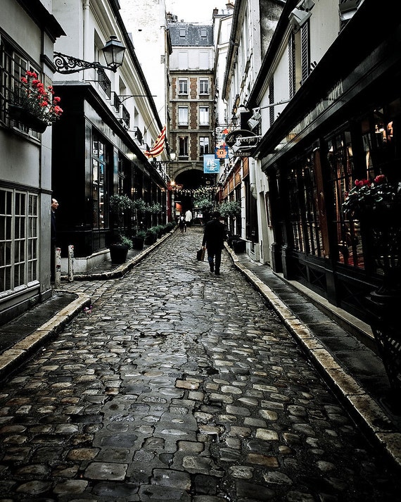 Paris France Cobblestone Street Paris Alley Art Print