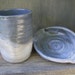 Handmade Pottery Soap dish, Tumbler Set, 2pc, Blue