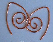 Handmade Petite Copper Swirl Earrings - Handcrafted Artisan Ear Wires