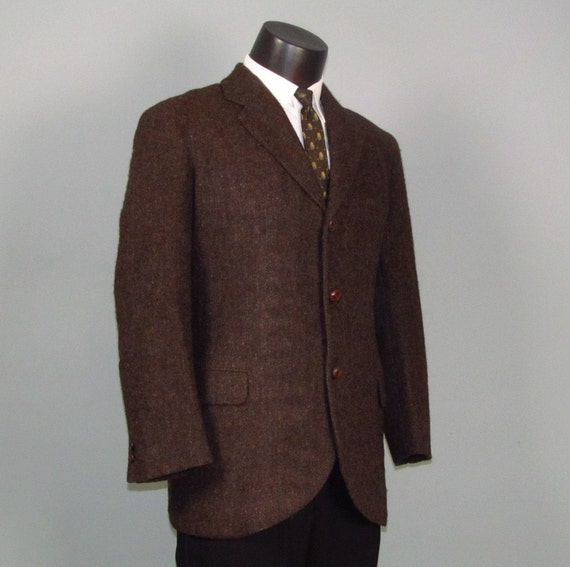 RESERVED Vintage Mens Sport Coat Jacket 1960s Chocolate Brown
