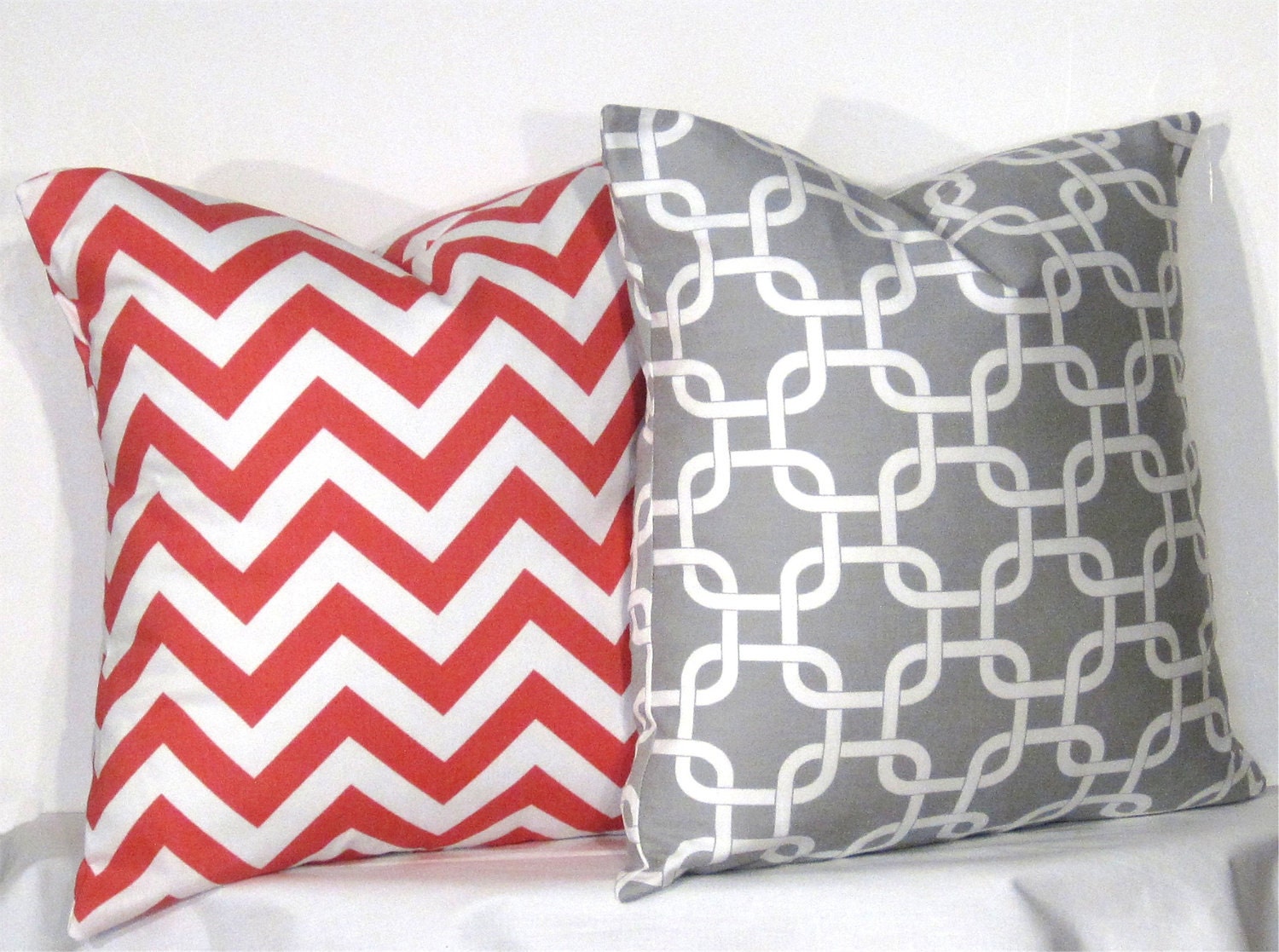 24 Inch Gotcha and Chevron Pillow Set Set of 24 x 24 Inch