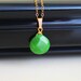Emerald green jade necklace, gold fill necklace, gold simple everyday jewelry