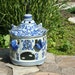 SALE Unique Blue and White Birdhouse