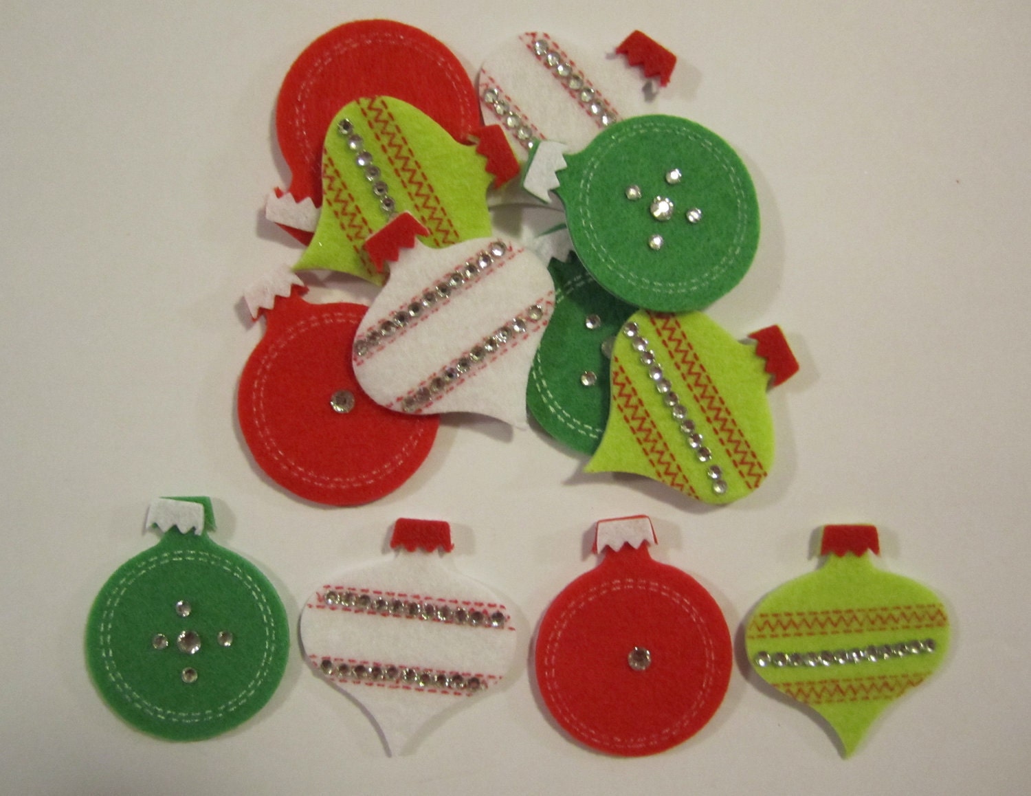 Christmas Ornament Felt Stickers by KayesKrafties on Etsy