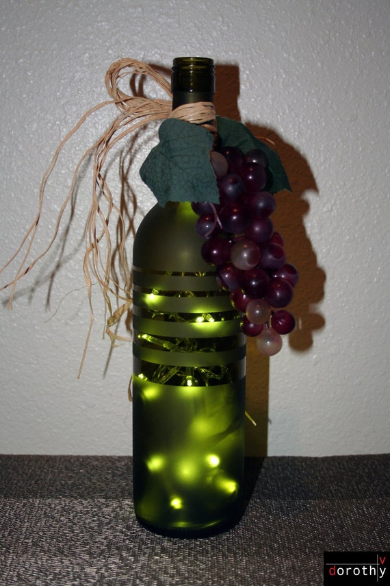 Items similar to Decorative Wine Bottle Lamp With LED