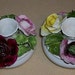 Radnor Bone China Candleholders w/Roses- Handpainted and Signed