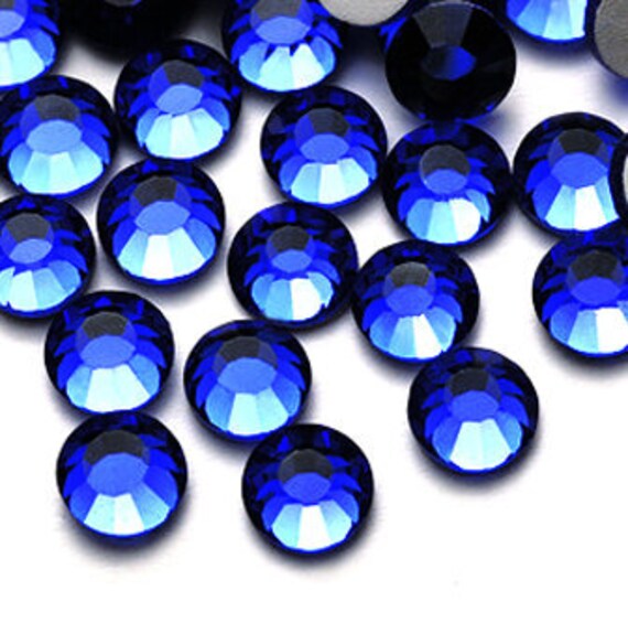 Blue Rhinestone 144pcs flat back crystal Sapphire size