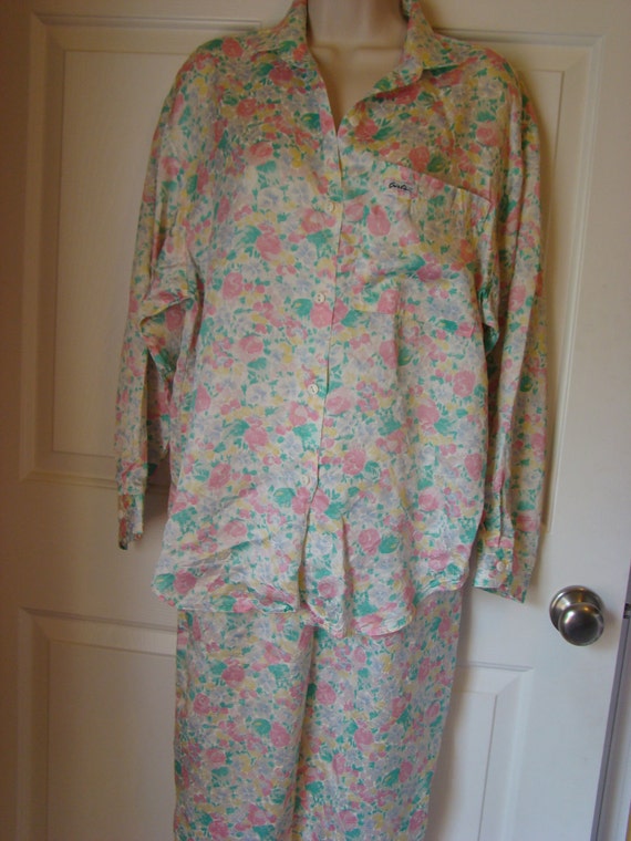 Silk Pastel Vintage 70s Pajamas By Steve Barraza's Size