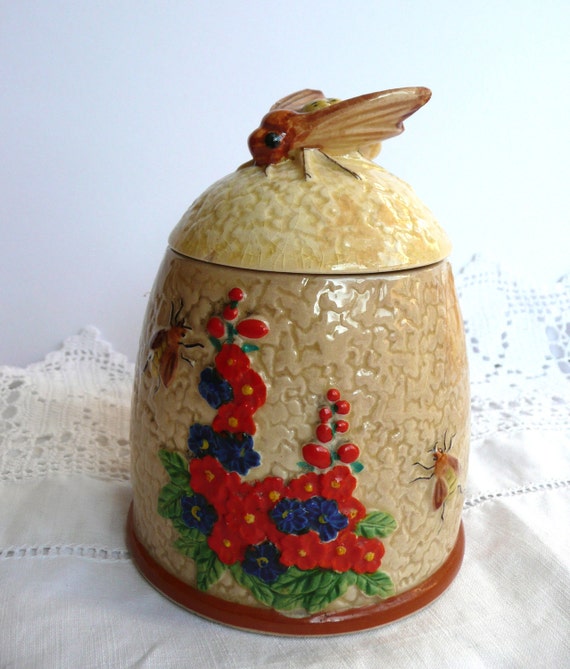 1930s honey pot vintage Japanese honey pot glazed beehive