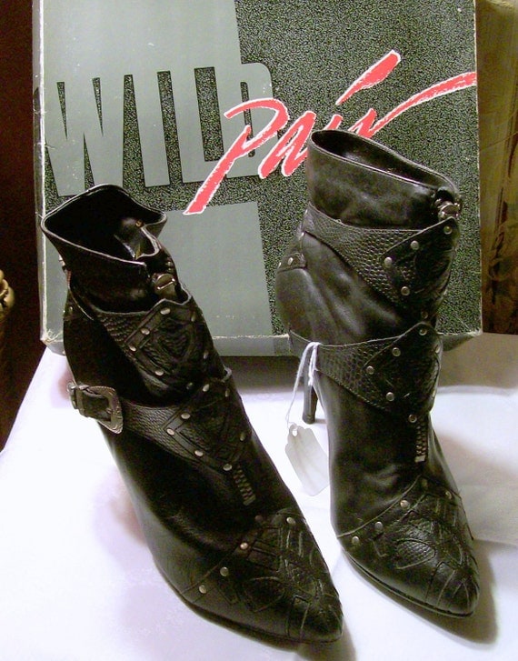 1980s Wild Pair Ankle Boots Vintage in Original Box