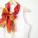 Batik Silk Scarf Handmade Vintage Colorful.