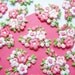 Pink & White Vintage FLOWER Appliqué Embellishment - 1950s - for Sewing and Crafting