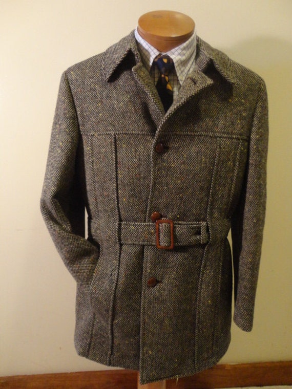 Rare Vintage Norfolk Full Belted Tweed Fleck Shooting Hacking