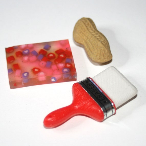 Tiny 80s rubber collection Erasers Gomme