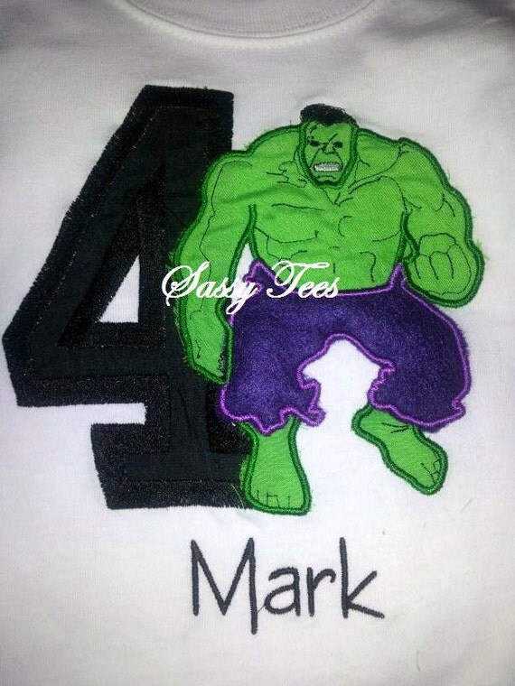 Items similar to Hulk Birthday Embroidery Shirt on Etsy