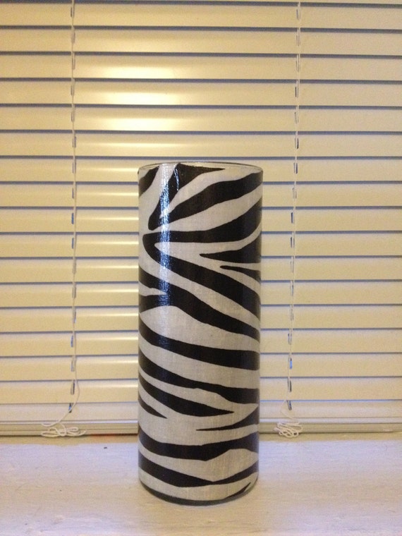 Items similar to Zebra Print Fabric Covered Vase on Etsy