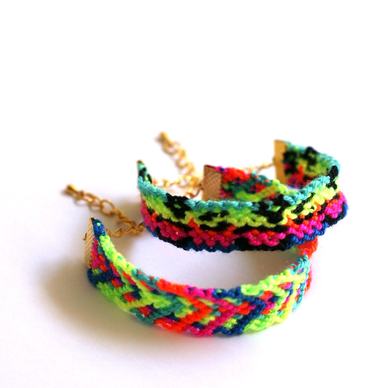 Animal Print. Neon Friendship Bracelet.