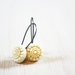 Flower Button Earrings - round white vintage bakelite buttons on silver ear wires - antique button jewelry