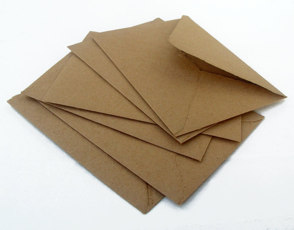 Brown envelopes handmade recycled kraft paper A2 size set