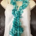 scarf, scarflette, knitted jewellery, wedding, turqoise, crochet, knit, special occasion knitwear, lariat