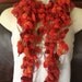 SALE scarf, scarflette, lariat, knitted jewellery, reds/wine, wedding occasion, special occassion, present was 24 DOLLARS now 20 DOLLARS