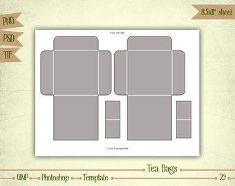 Tea bag template | Etsy