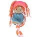 Rag doll Child simple toy OOAK doll Felted wool Upcycled sweaters Scrap doll Turquoise and orange