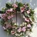 Wreath, summer wreath, pink and white daisies front door wreath